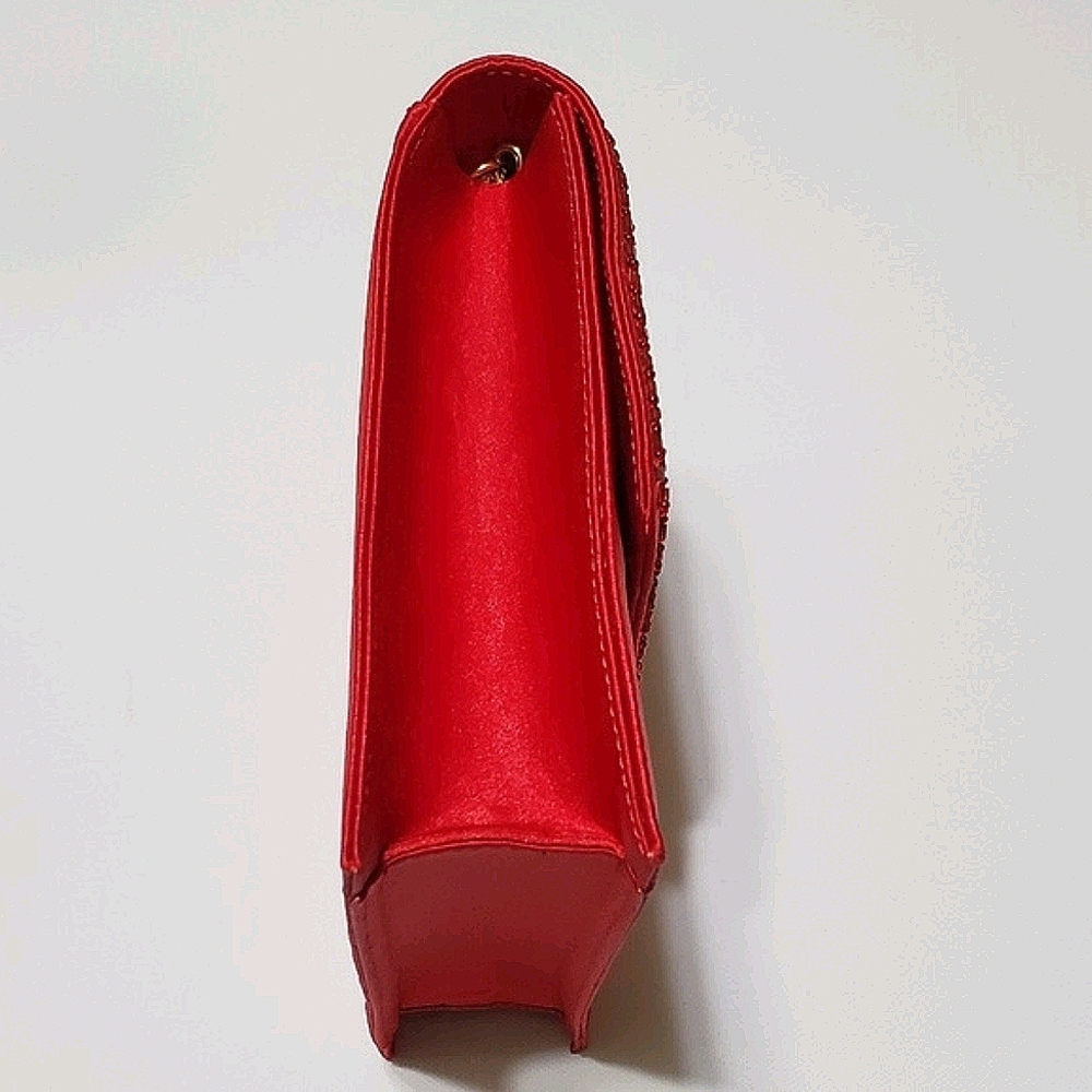 Red Beaded Clutch Purse By J. Renee' - Picture 5 of 8